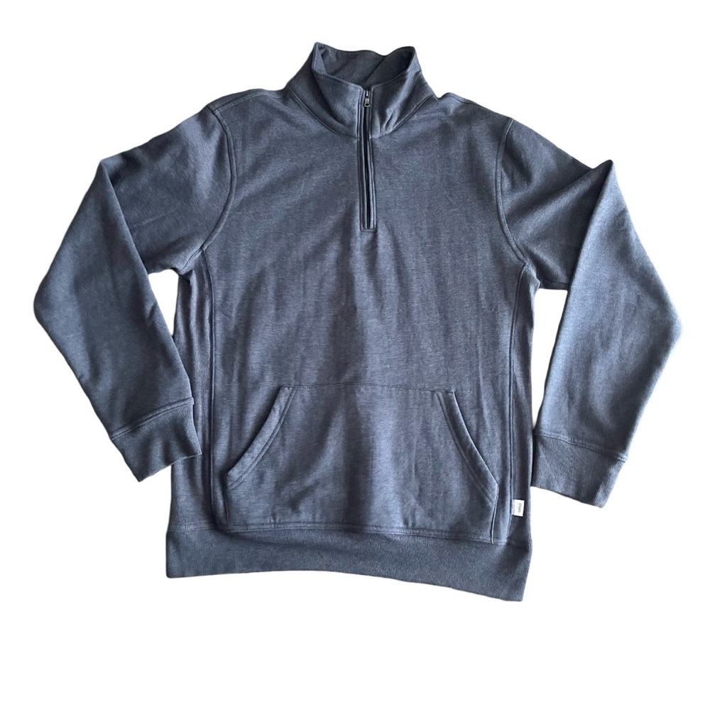 ONIA Tri Blend Blue Half Zip Ribbed Pullover Sweatshirt Men’s size Medium